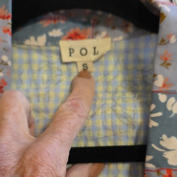 POL Multicolor Patchwork Button Down Shirt - Picture 3 of 3